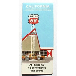 Vtg 1971 Road Map CALIFORNIA Route 66 San Francisco & Los Angeles New Old Stock